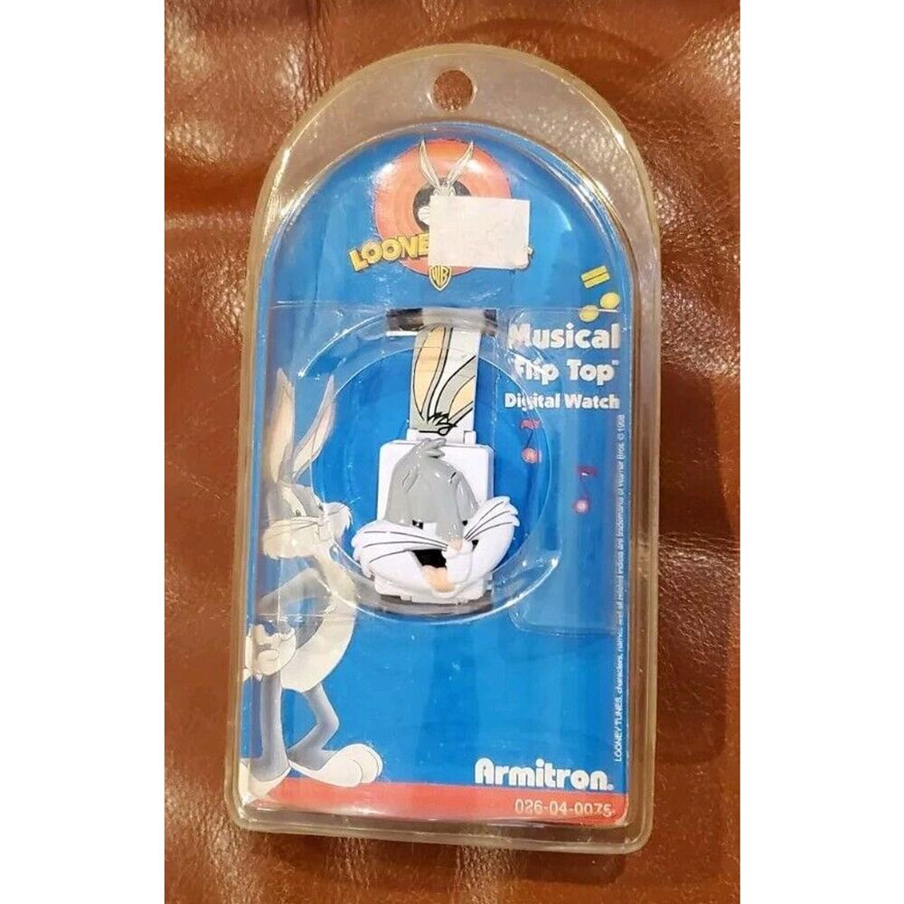1998 Looney Tunes Armitron Musical Flip Top Digital Watch Non-working Sealed